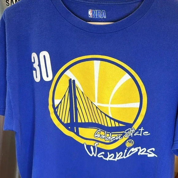 STEPHEN CURRY NBA Basketball short sleeve t-shirt blue Golden State Warriors LG - Picture 7 of 13